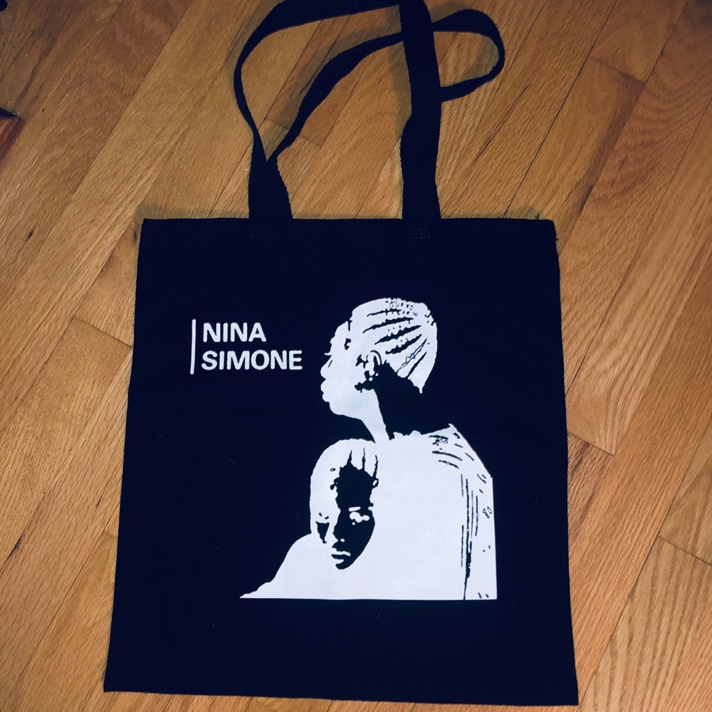 Nina Simone Black Canvas Tote Bag